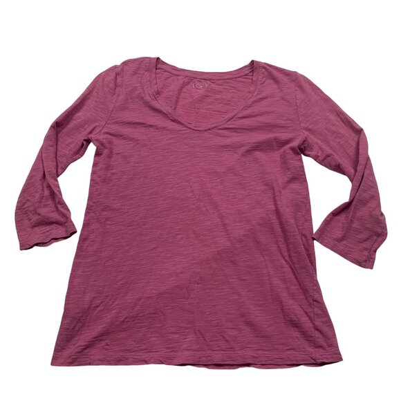 Ann Taylor Loft Womens Small Tops Lot of 2 Pink & Gray Cotton/Modal Blend Cotton - Picture 8 of 12